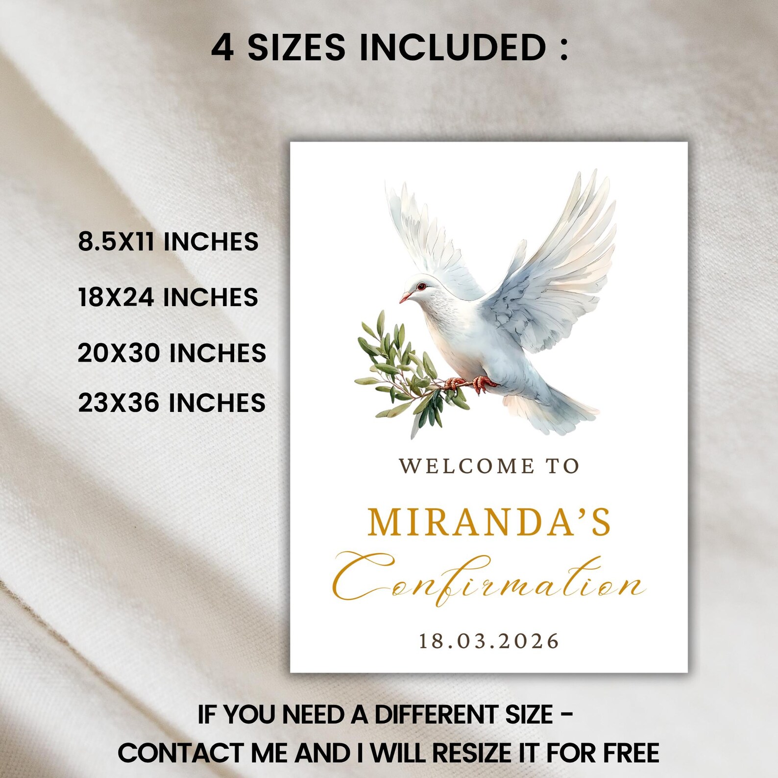 Confirmation Welcome Sign Template Canva, Editable Religious Event ...