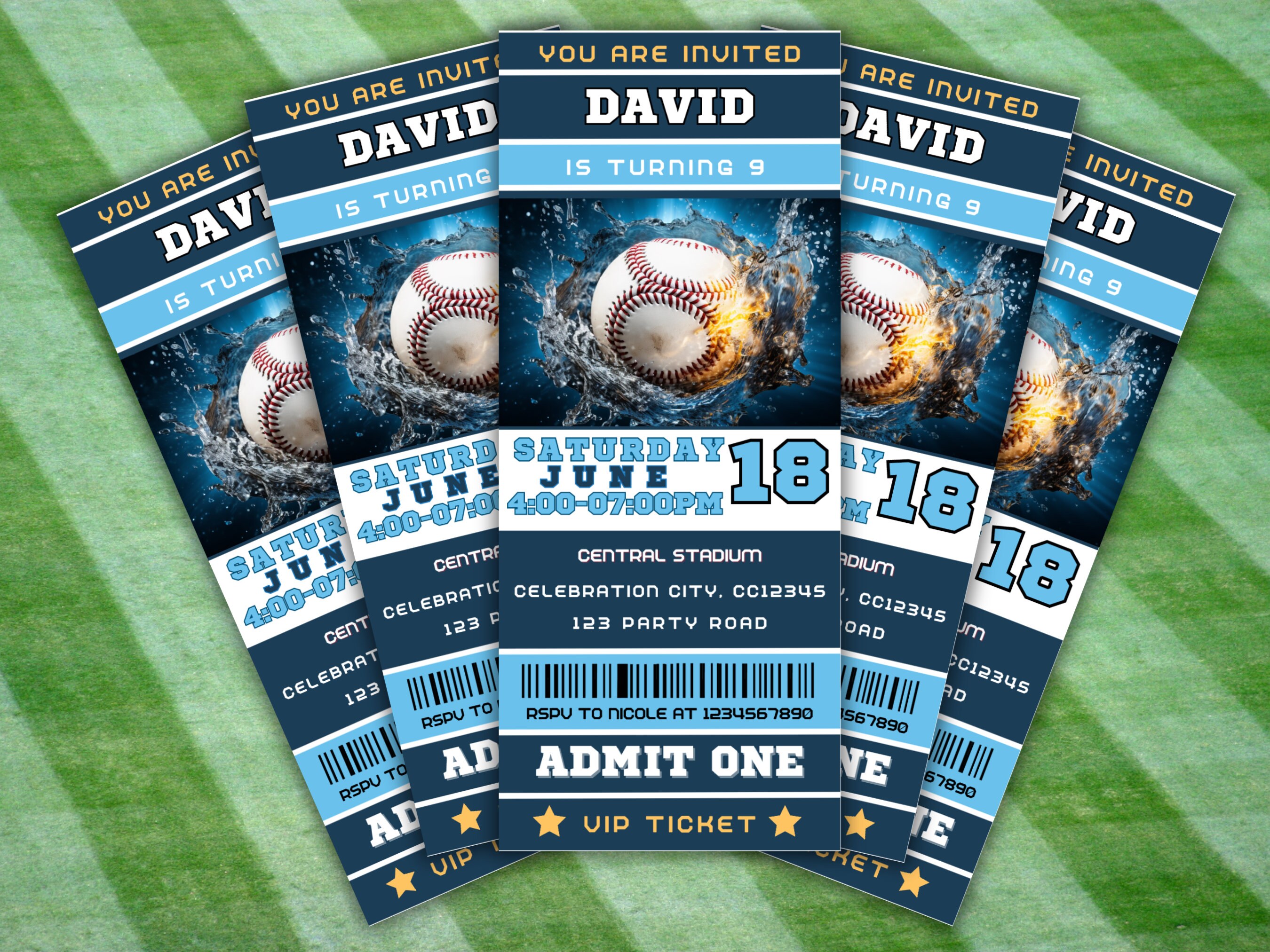 Editable Softball Birthday Invitation, Baseball Ticket Invitation ...