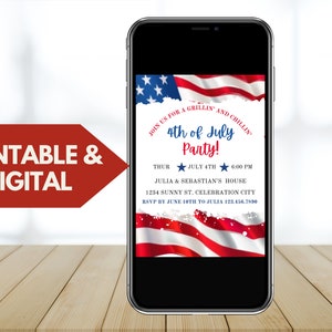 Printable 4th of July Invitation Template Editable Fourth of July Celebration Invitation  Fireworks Neighborhood  Party Instant Download