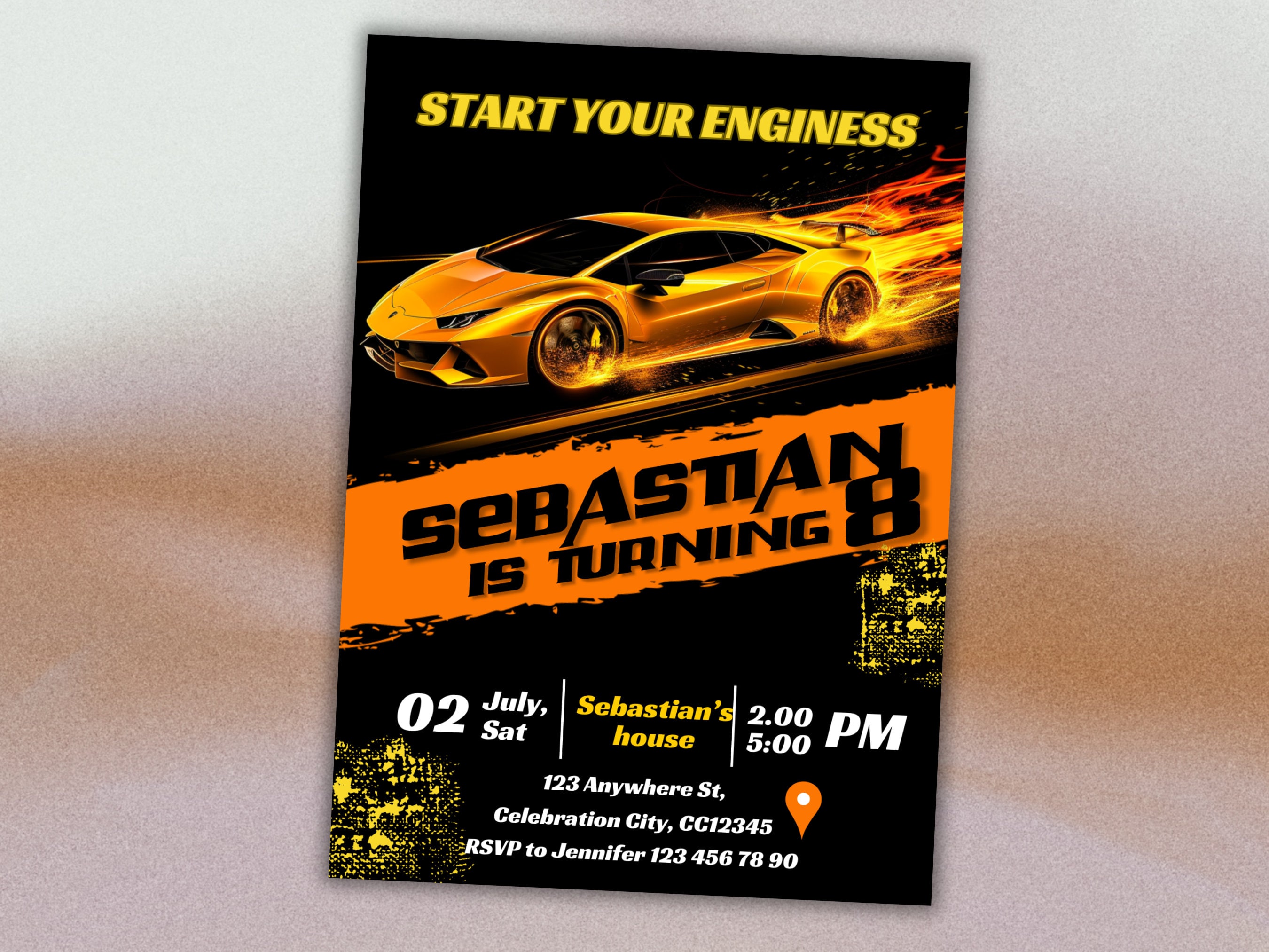 Invitación de cumpleaños de Lamborghini, invitación a fiesta de autos de  carrera, plantilla editable y descarga instantánea - Etsy México, image size:2700x2025