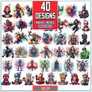 Marvel Bundle Png, Superheroes Shirt Sublimation PNG, Heroes Design Png ...