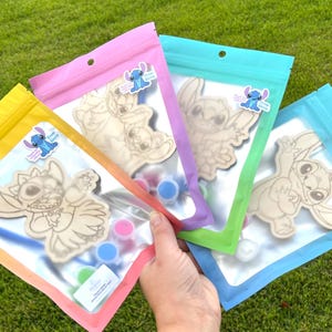 Handmade Stitch Theme Wood to paint Party Favours