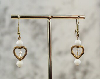 Heart, Shell & Crystal Earrings