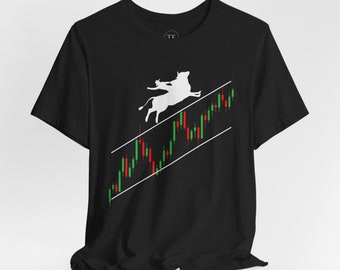 Bull Riding Trader Chart Shirt - Stock Market gift, Crypto, Investor gift, Trader Gift, Finance, Economy, Wall Street Shirt, Forex Trading