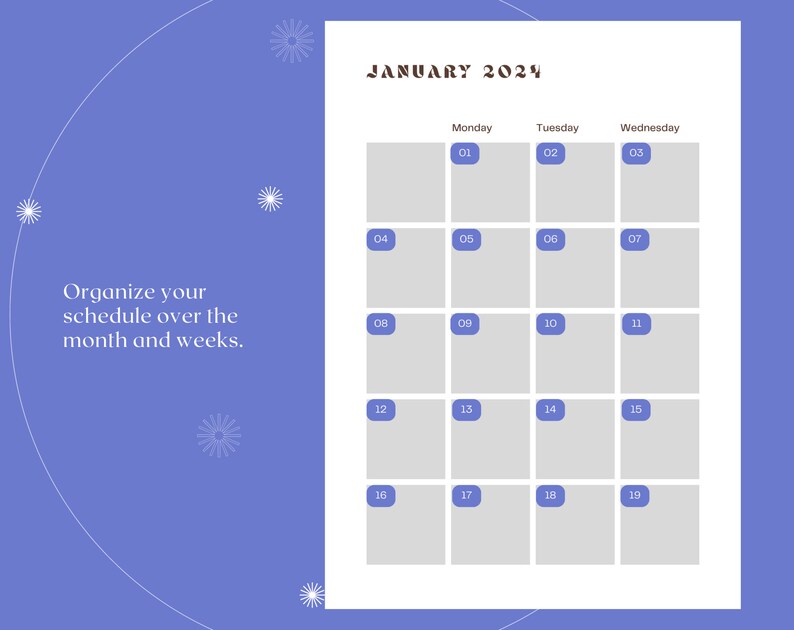 2024 Digitaler Kalender, 2024 Planer, 2024 Digitales Budget, 2024 Ziele, 2024 In's und Out's
