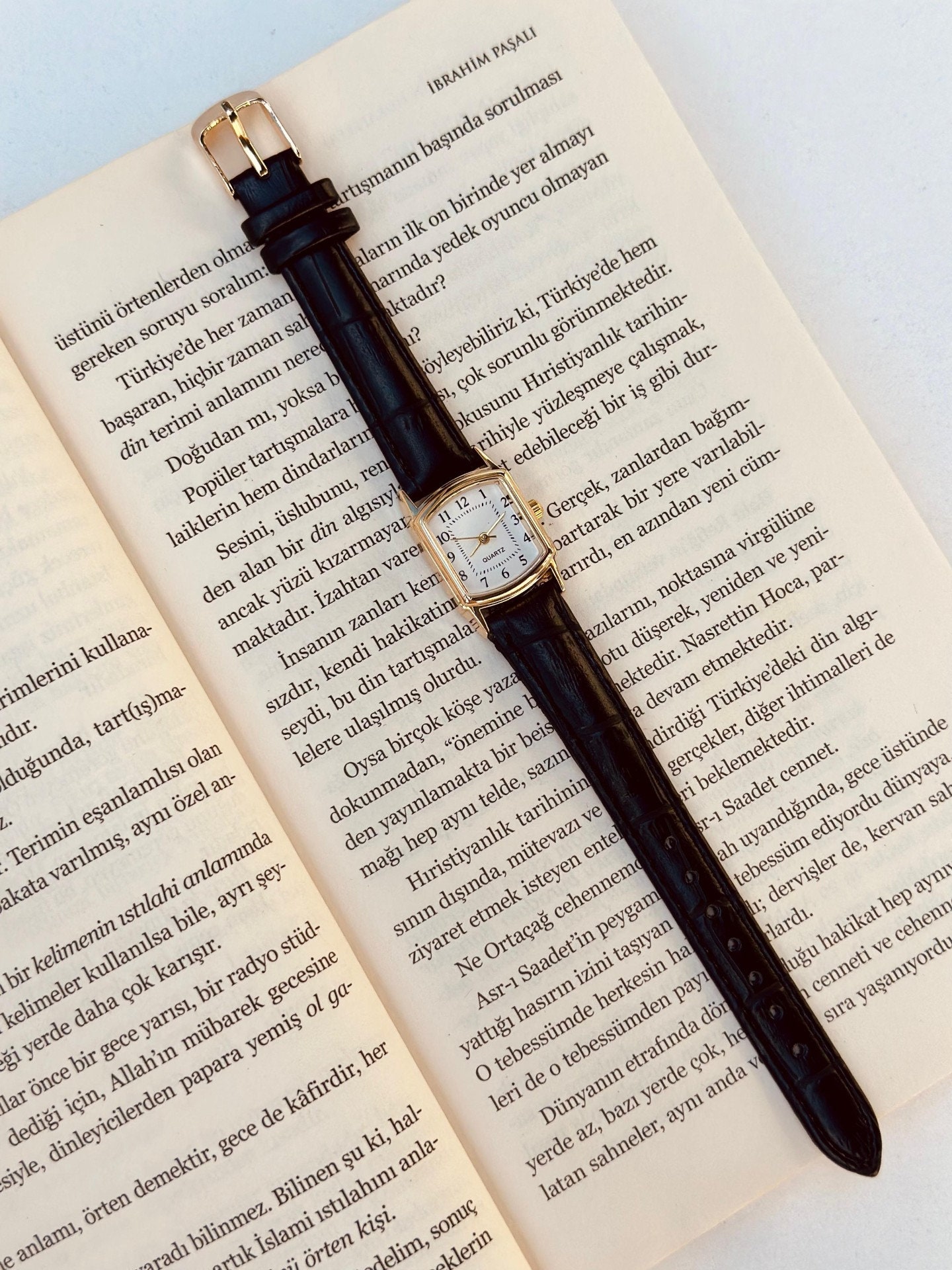 Dark Brown Leather Strap Square Case Women's Wristwatch Brown Women's ...