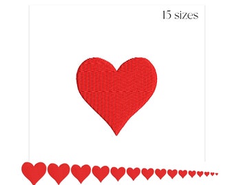 Heart embroidery design - Mini heart machine embroidery file -Valentines day - Fill stitch embroidery pattern - Small heart instant download