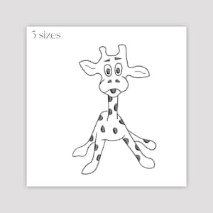 Giraffe machine embroidery design - Cut animal embroidery pattern - Wildlife decor - Kids giraffe stitch file - Instant download