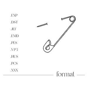 Safety pin embroidery design - Mini machine embroidery file - Pin embroidery pattern - Needle design - Sewing pin - Digital instant download