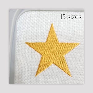 Mini star machine embroidery design - Embroidered star symbol - Five pointed star pattern - Sky embroidery - Fill stitch star pattern
