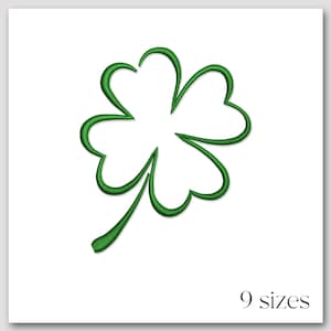 May include: A green four-leaf clover outline with a stem. 9 sizes.