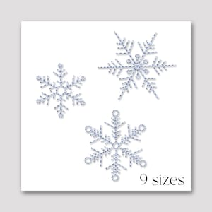 Mini snowflakes machine embroidery design - Mini sizes snowflakes set - Three small snowflakes for winter and Christmas decorations