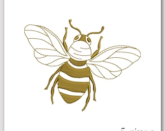 Minimalist Bee Embroidery Design - Insect Motif (Digital File)