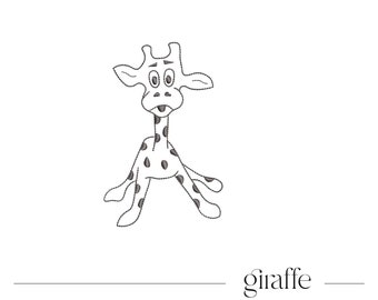 Digitale Stickdatei Giraffe - Stickmuster mit Tiermotiv - Wildtier Dekor - Sofort Download Stickmuster