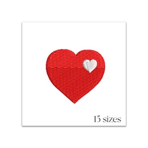Heart embroidery design - Mini heart machine embroidery file -Valentines day - Fill stitch embroidery pattern - Small heart instant download
