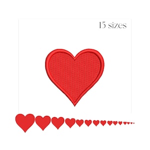 Herz Stickmuster - Mini Herz Stickdatei - Valentinstag - Füllstich Stickmuster - Kleines Herz sofort Download