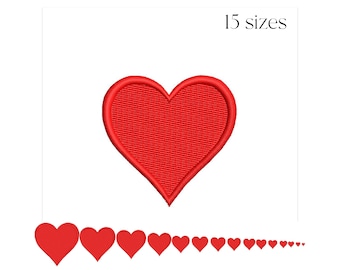 Heart embroidery design - Mini heart machine embroidery file -Valentines day - Fill stitch embroidery pattern - Small heart instant download