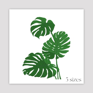 Monstera machine embroidery designs - Tropical leaves file - Digital botanical embroidery pattern - Exotic palm leaf file - Instant download