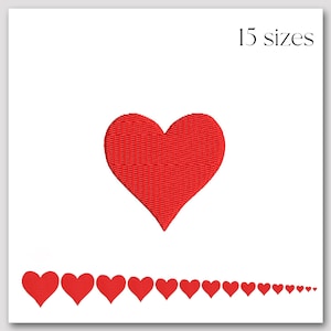 Heart embroidery design - Mini heart machine embroidery file -Valentines day - Fill stitch embroidery pattern - Small heart instant download