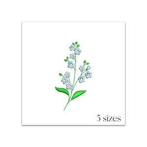 Forget me not flowers machine embroidery design - Botanical embroidery file - Meadow flowers pattern - Instant download - 5 sizes