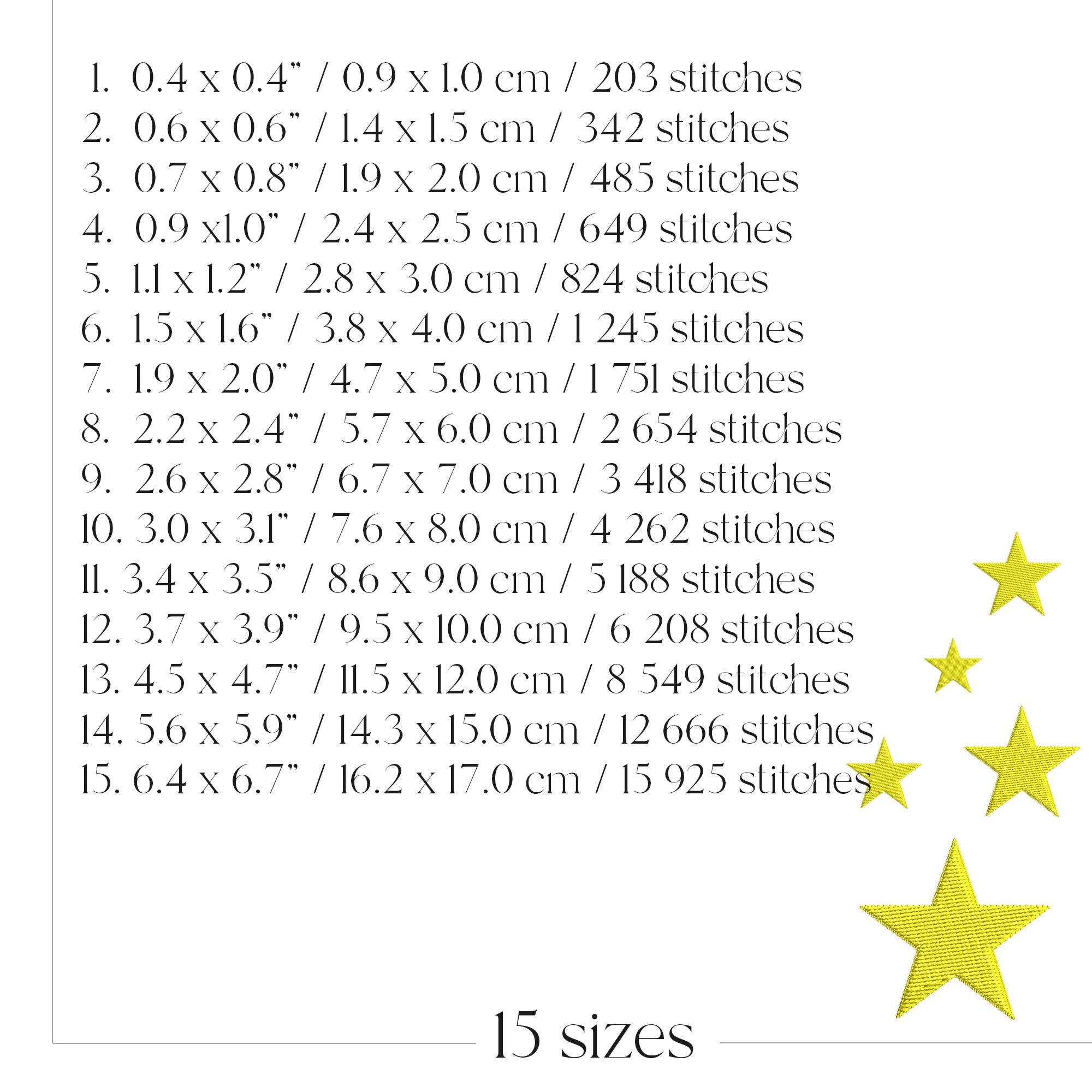 Mini Star Machine Mini Star Machine Embroidery Design - Embroidered Star Symbol - Five ...