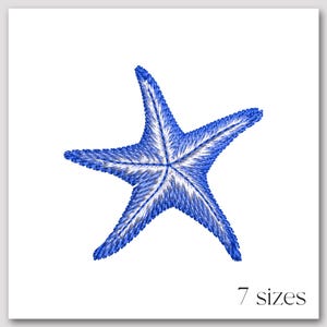 Starfish machine embroidery – Ocean applique design – Sea star embroidery file – Beach-themed digital pattern – 7 sizes
