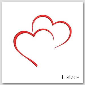 Herz Umrisse Stickdatei - Mini Herz Stickdatei - Valentinstag - Romantisches Muster - Kleines Herz sofort Download