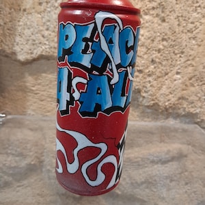 Hand-Painted Graffiti Spray Can: Upcycled Street Art Decor