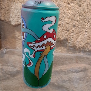 Hand-Painted Graffiti Spray Can: Upcycled Street Art Decor