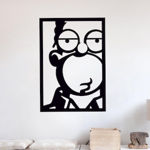 Homer simpson wall clipart svg dxf file wall sticker pdf silhouette template cnc cutting router digital vector instant download