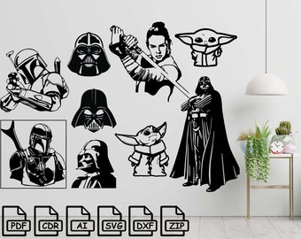 Star Wars Vector Dxf, Cdr,svg, for CNC, Vector File,metal Wall Art ...