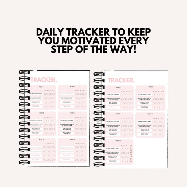 75 Hard Challenge Journal Printable PDF, Progress Tracking, Workout