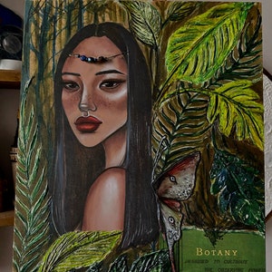 Flora-Relevo pintura acrílica em relevo sobre cartão duro 35x25