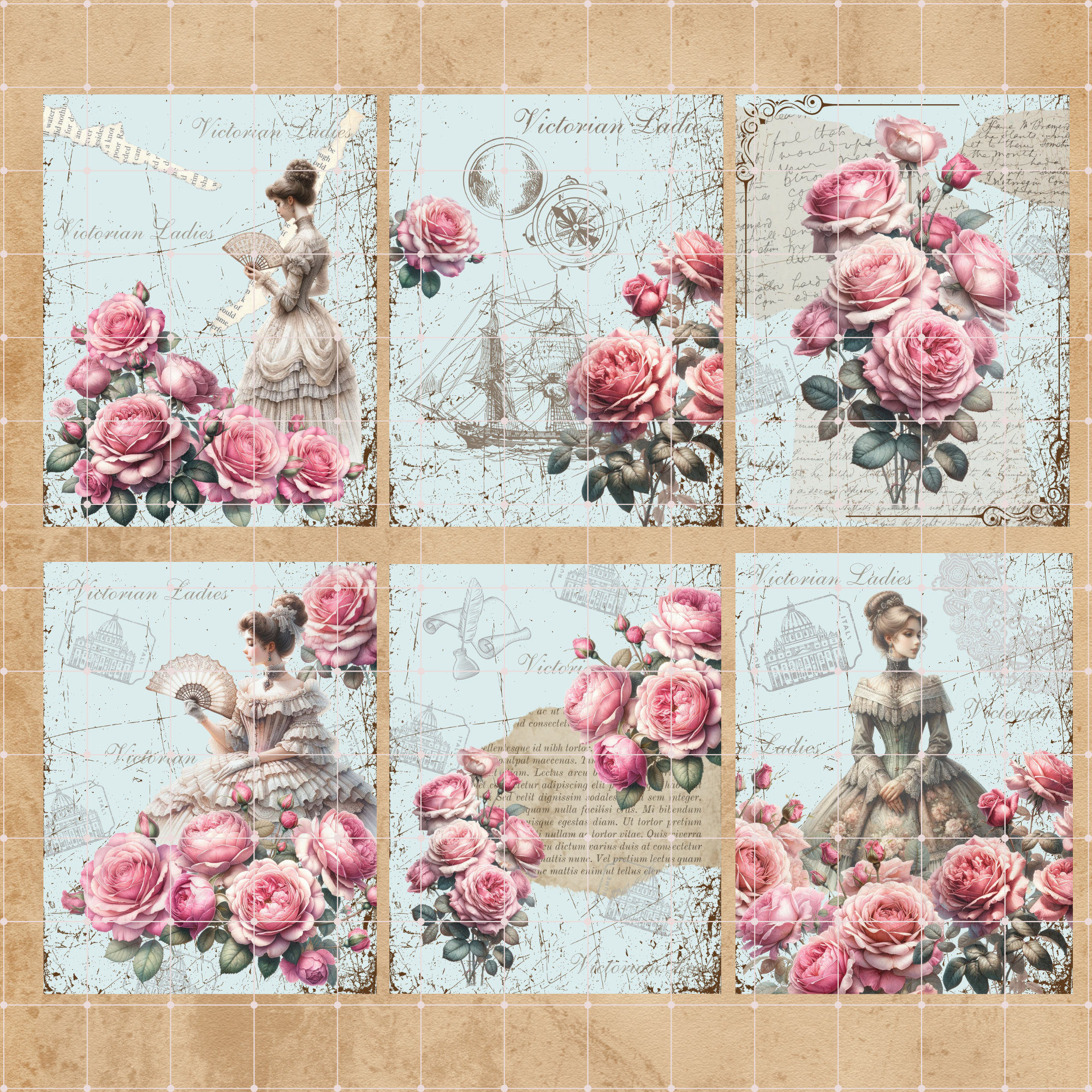 Printable Victorian Ladies Pink Rose 10 Page **FREE Pink Rose on White ... Printable Victorian Ladies Pink Rose 10 Page **FREE Pink Rose on White ...