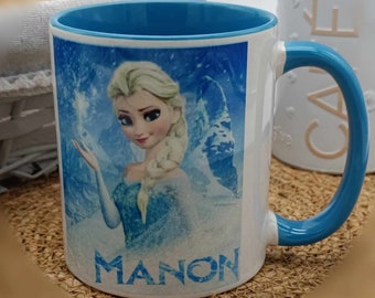 MUG Elsa Reine Des Neige personnalisé prénom, Frozen, mug fille, tasse prénom, tasse anniversaire, mug fête des mères, cadeau sœur ou amie