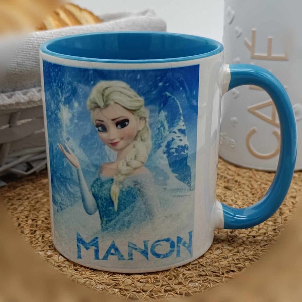 MUG Elsa Reine Des Neige personnalisé prénom, Frozen, mug fille, tasse prénom, tasse anniversaire, mug fête des mères, cadeau sœur ou amie