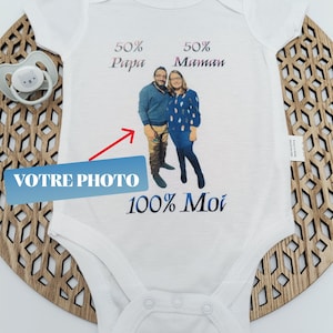spersonalizowane body niemowlęce ze zdjęciem, body z możliwością personalizacji dla taty i mamy