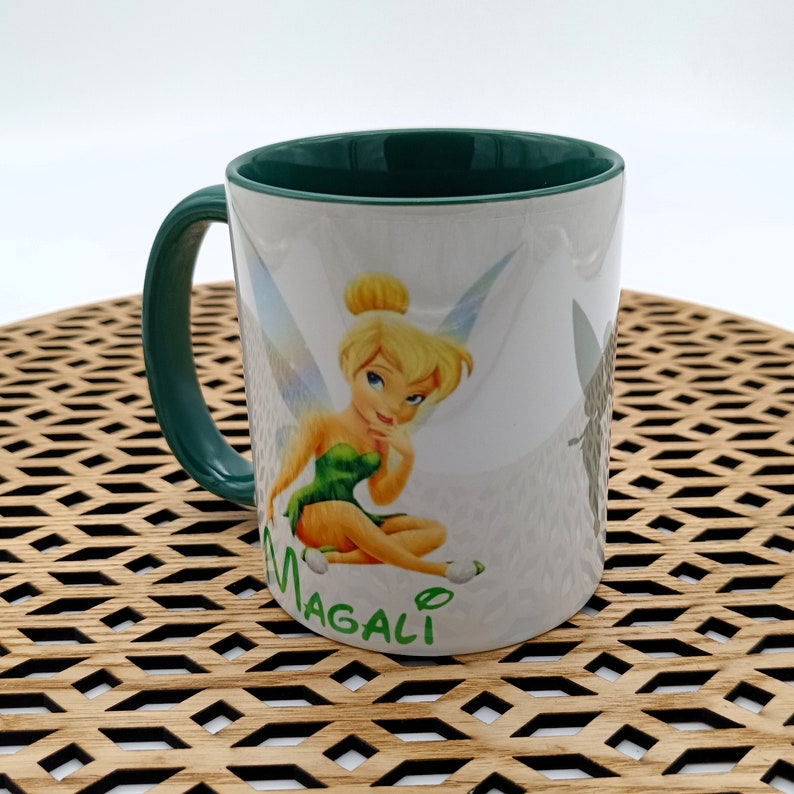 MUG Fée Clochette personnalisé prénom, mug fille, mug dessin animé, tasse prénom, tasse anniversaire, fête des mères, tasse sœur amie image 3