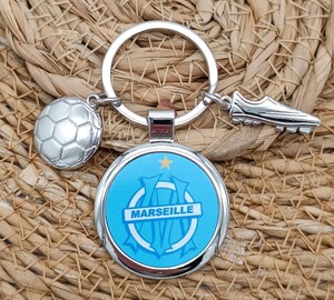 Porte-clés Pendentif Olympique De Marseille OM - Réplique Maillot, Pour Fans, Cadeau Supporteur
