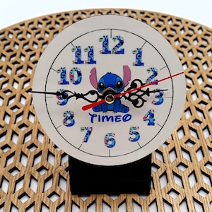 Relógio de chão de madeira costurado com nome personalizado 105 mm de diâmetro