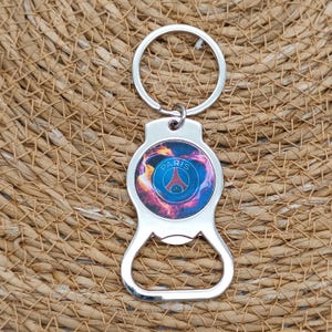 PSG steel football bottle opener key ring, Paris bottle opener key ring, football key ring, football supporter key ring