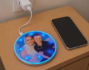 Cargador inalámbrico para teléfono con foto personalizada