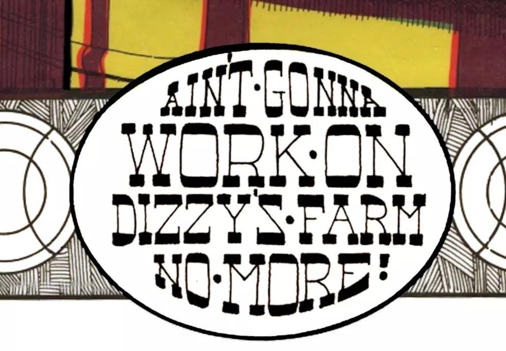 Aint Gonna Work on Dizzy's Farm No More Framed Black Light
