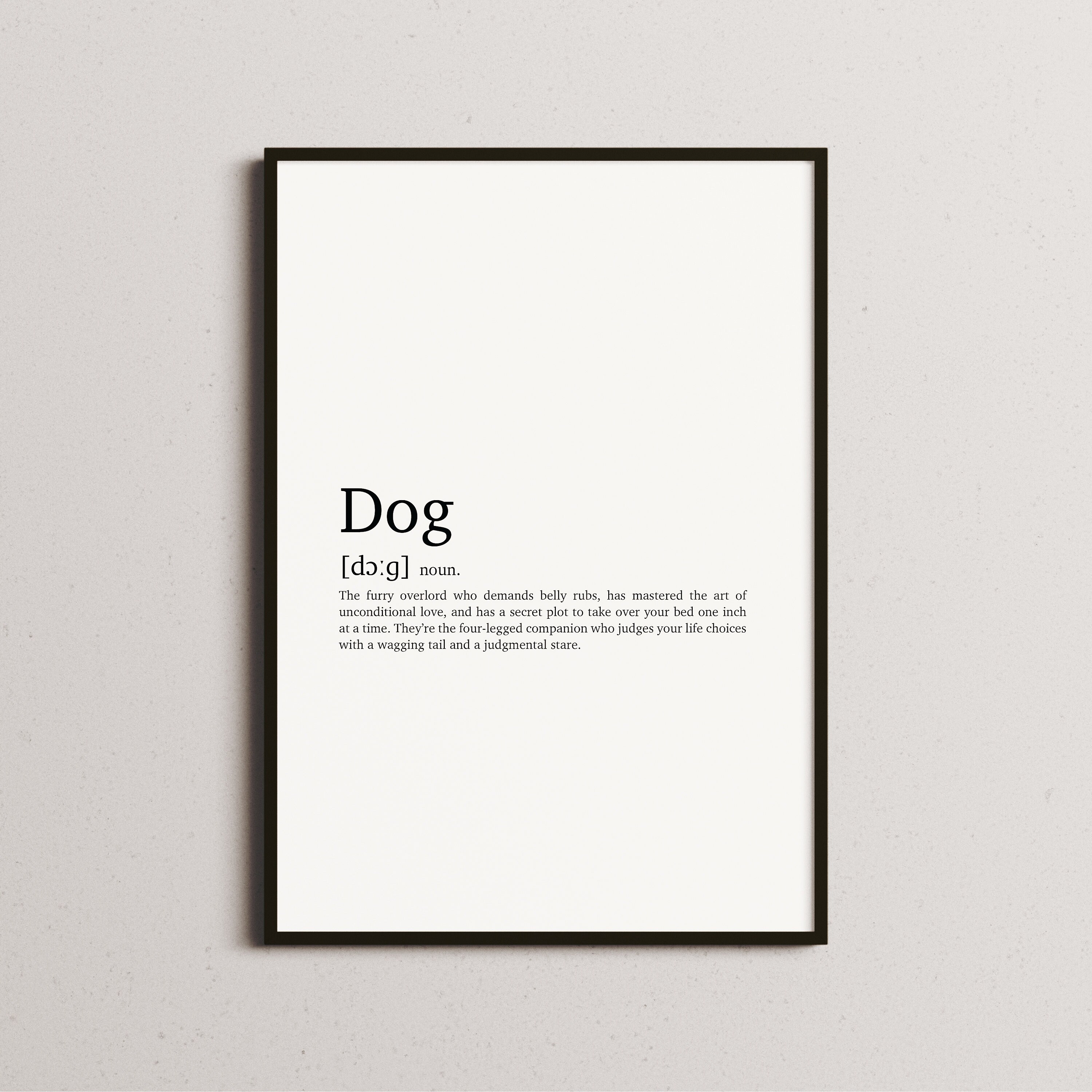 Dog Definition Printable Humor Wall Art Instant Download Etsy