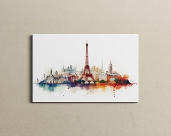 Matte Canvas | Paris Skyline | Wall Art Art