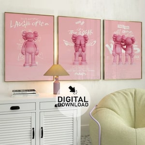 Hypebeast Grafity Kaws Poster Set of 3, Hypebeast Room Decor, Minimalist Best Decor, Hyper gift idea, !!!DIGITAL PRODUCT DOWNLOAD!!