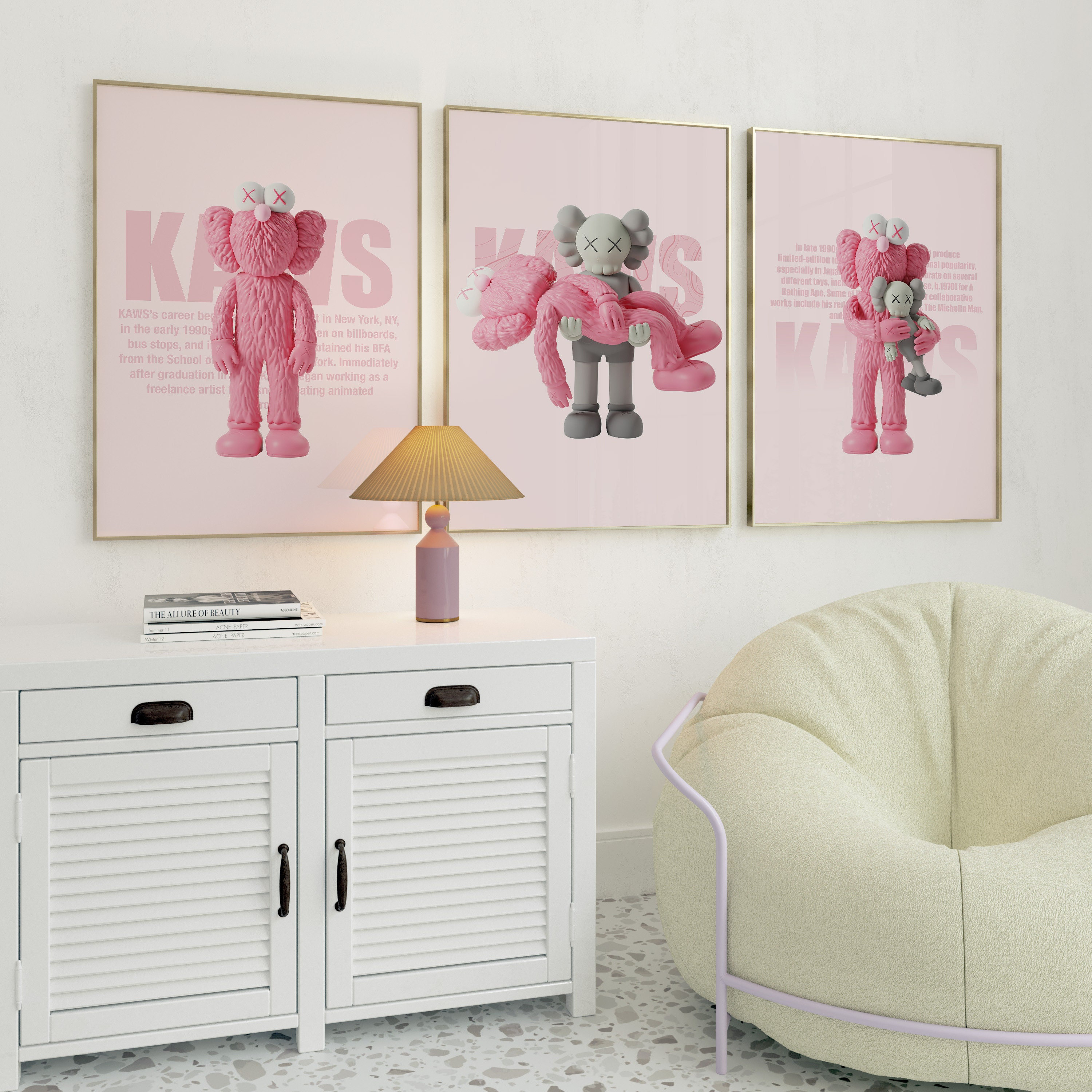  WLXKJ Girl Pink Kawss Poster Hypebeast room decor