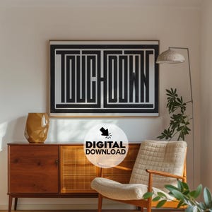 Touchdown Football Wall Art – Printable Sports Poster for Boys Room, Game Room, or Football Themed Decor – Digital Download