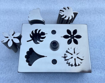 Flower Leaf Disc Cutter Set | Steel Jewelry Die Punch | Earrings | Locket | Pendant | Key Chain Making Tool | Cutter