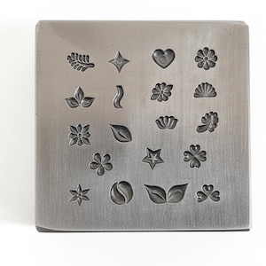 Professional Grade Metal Stamping Punch Set | Precision Jewelry Design Stamps | Metalsmithing Flower Leaf Heart & Star Pattern Tool